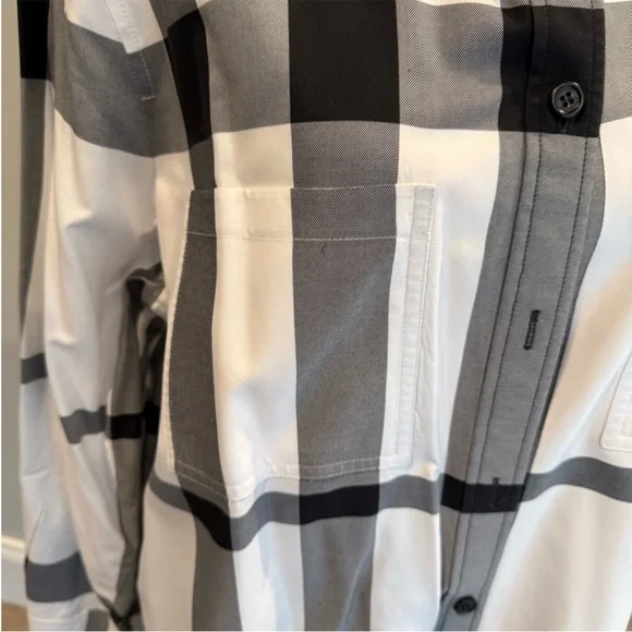Burberry Black and White Casual Button Down Shirt